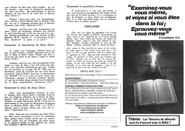 image du produit Les témoins de Jehovah sont-ils d'accord avec la Bible ?