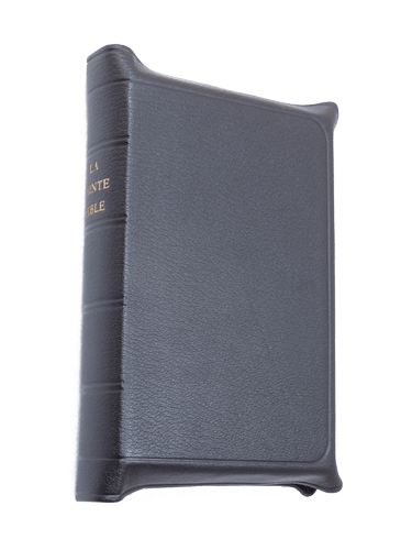 Produit Bible Darby cuir noir, interfoliée à rebords, format de poche, ancienne prés.