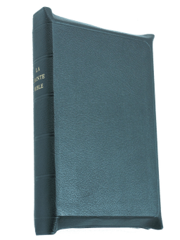 image du produit Bible Darby cuir noir, interfoliée à rebords, format moyen, ancienne prés.