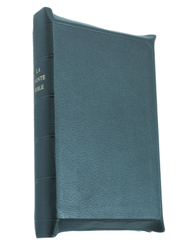 Produit Bible Darby cuir noir, interfoliée à rebords, format moyen, ancienne prés.