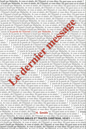 Produit Le dernier message : Malachie