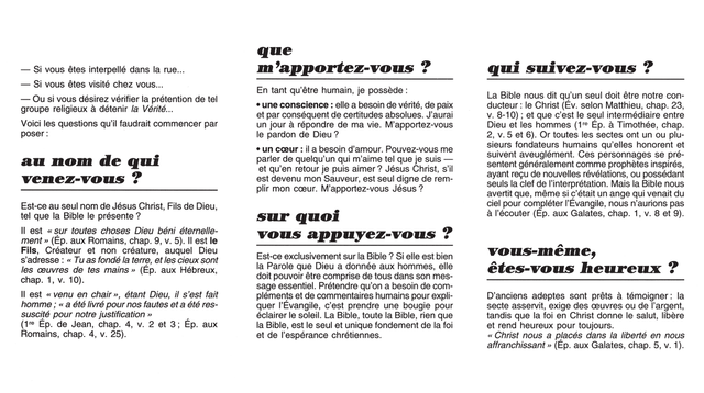 image du produit Que vous apportent les sectes ? (paquet de 100)