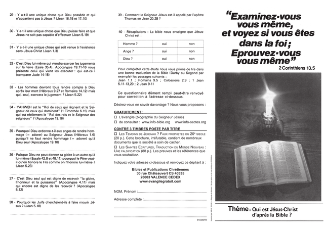 image du produit Qui est Jésus Christ d'après la Bible ?