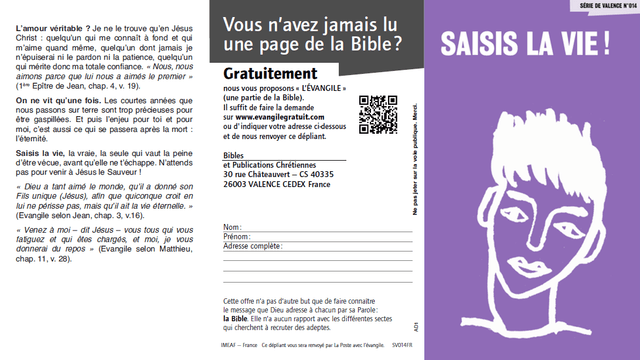 image du produit Saisis la vie ! (paquet de 100)
