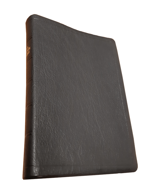 Produit Bible Darby cuir noir, grandes marges, format moyen, ancienne prés.