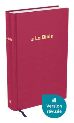 image du produit Bible Darby révisée format standard, rigide velours rouge framboise