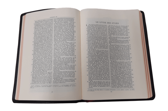 image du produit Bible Darby cuir noir, grandes marges, format moyen, ancienne prés.