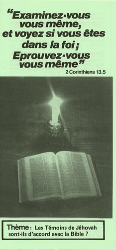 Produit Les témoins de Jehovah sont-ils d'accord avec la Bible ?