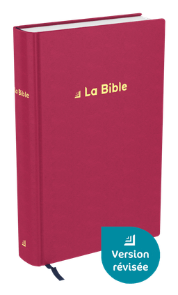image du produit Bible Darby révisée format compact, rigide velours rouge framboise