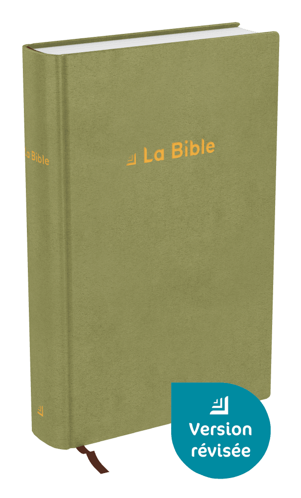 Produit Bible Darby révisée format compact, rigide velours vert olive