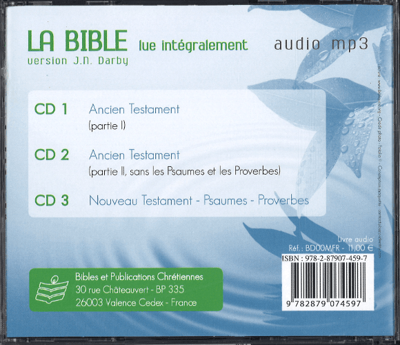 image du produit CD Bible Darby Audio format MP3