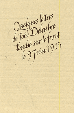 image du produit Lettres de Joël Delarbre