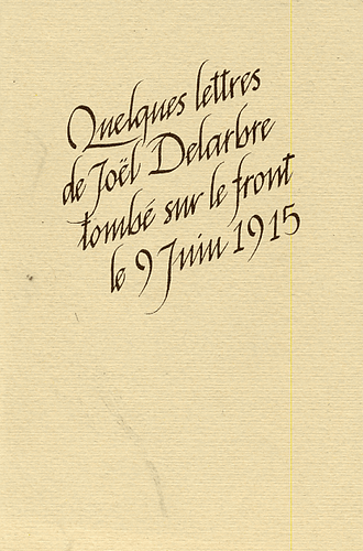 image du produit Lettres de Joël Delarbre