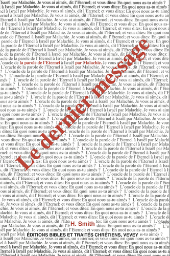 Produit Le dernier message : Malachie