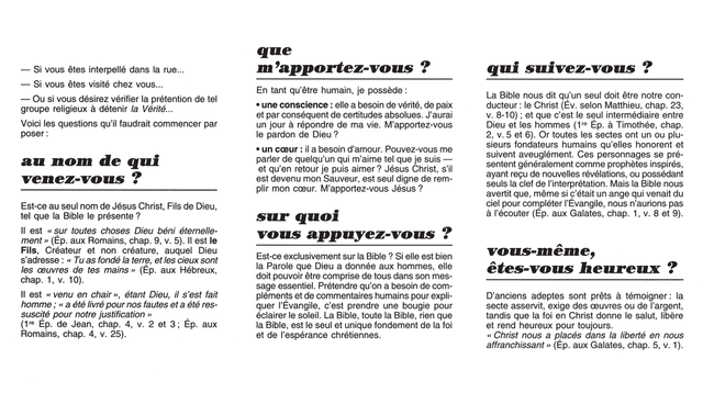 image du produit Que vous apportent les sectes ? (paquet de 100)