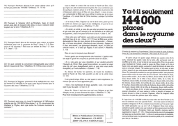 image du produit Y a-t-il seulement 144 000 places dans le royaume des cieux ?