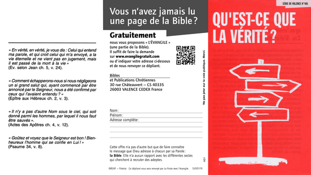 image du produit Qu'est-ce que la vérité ? (paquet de 100)