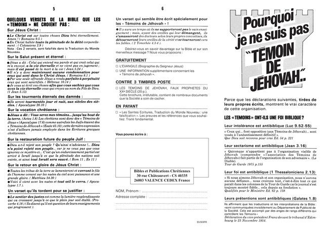 image du produit Pourquoi je ne suis pas témoin de Jehovah ?