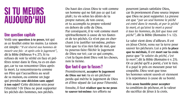 image du produit Si tu meurs aujourd'hui (paquet de 100)