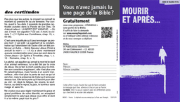 image du produit Mourir et après ? (paquet de 100)
