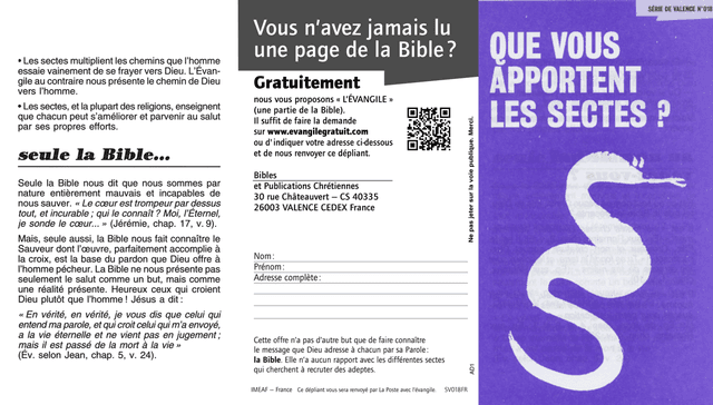 image du produit Que vous apportent les sectes ? (paquet de 100)