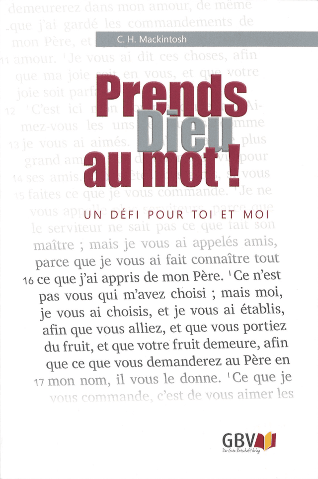 Produit Prends Dieu au mot ! Un défi pour toi et moi