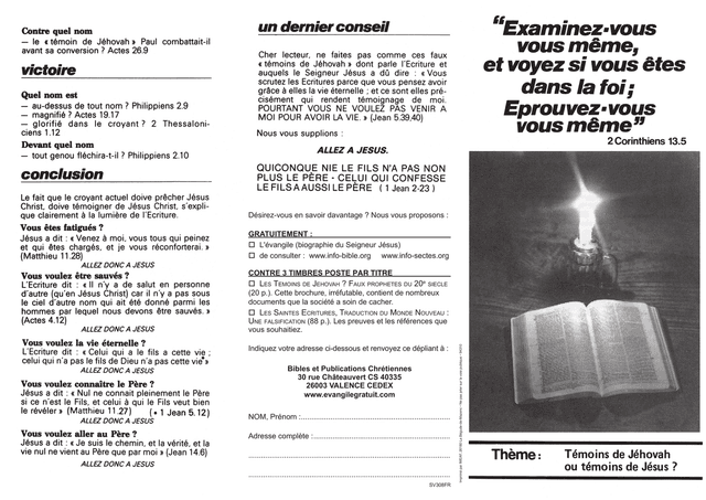 image du produit Témoins de Jéhovah ou témoins de Jésus ?