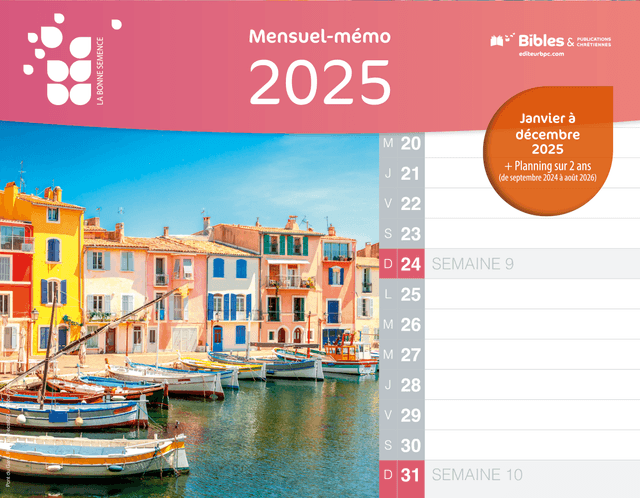 Produit Calendrier Mensuel-mémo, 2025