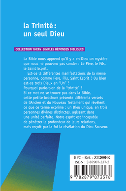 image du produit La Trinité : un seul Dieu