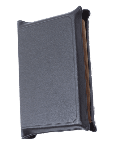 image du produit Bible cuir noir, interfoliée à rebords, format de poche