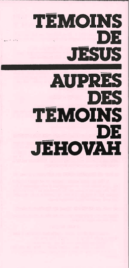 image du produit Témoins de Jésus auprès des témoins de Jehovah