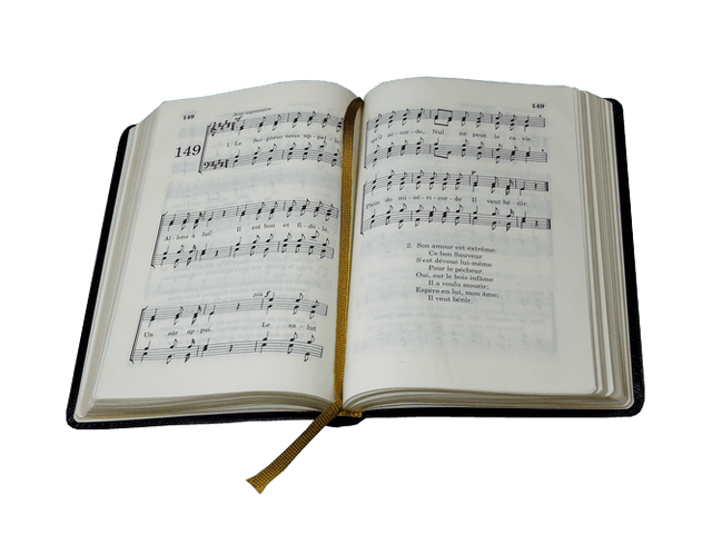 image du produit Hymnes et Cantiques ancienne édition, skinluxe souple, bleu, tranches or, grand format