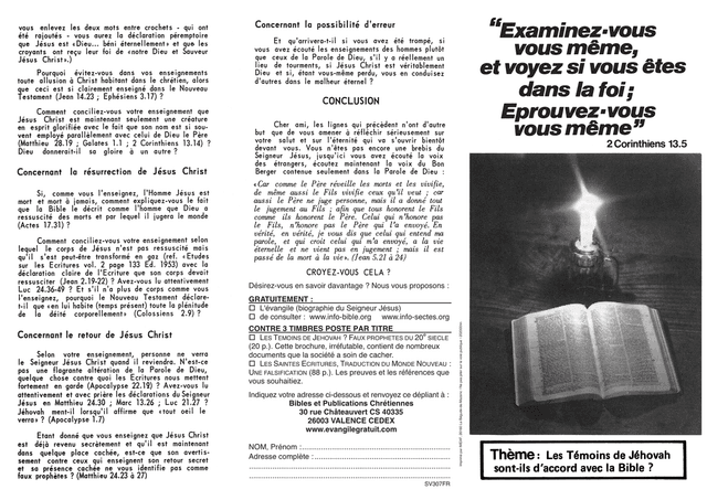 image du produit Les témoins de Jehovah sont-ils d'accord avec la Bible ?