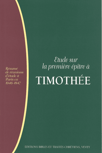 image du produit Étude sur la première épître à Timothée