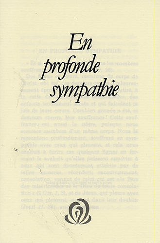 image du produit En profonde sympathie