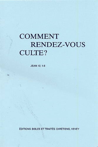 image du produit Comment rendez-vous culte ?